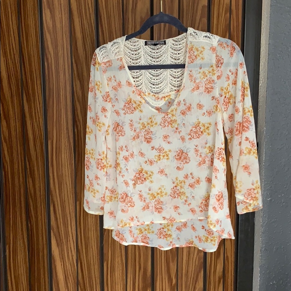 Floral blouse with crochet
